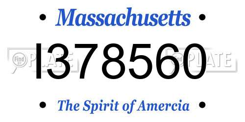I378560 Massachusetts License Plate