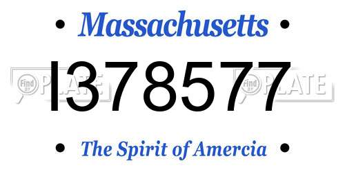 I378577 Massachusetts License Plate