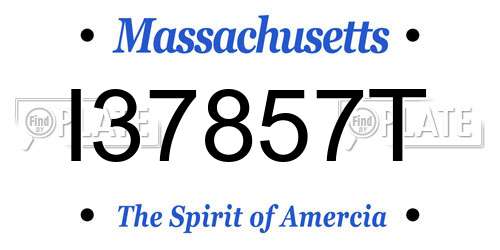 I37857T Massachusetts License Plate