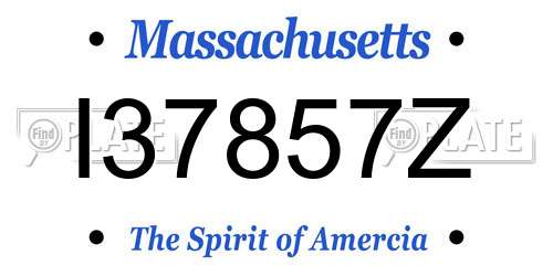 I37857Z Massachusetts License Plate
