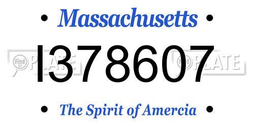 I378607 Massachusetts License Plate
