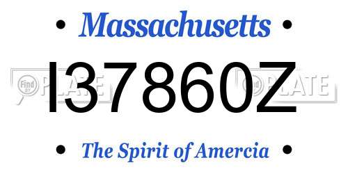 I37860Z Massachusetts License Plate