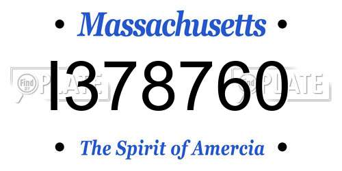 I378760 Massachusetts License Plate