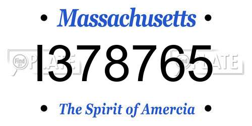 I378765 Massachusetts License Plate