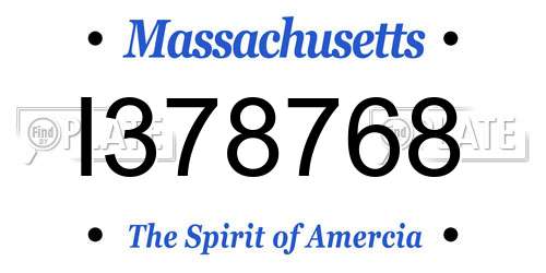 I378768 Massachusetts License Plate
