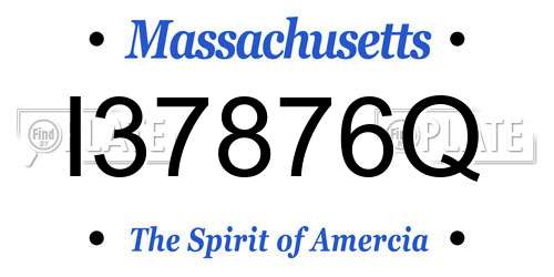 I37876Q Massachusetts License Plate