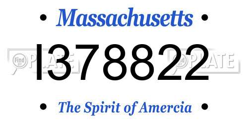 I378822 Massachusetts License Plate