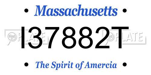 I37882T Massachusetts License Plate