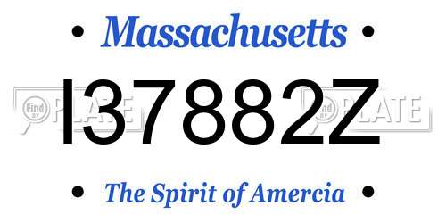 I37882Z Massachusetts License Plate