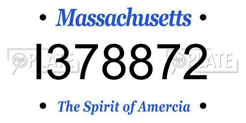 I378872 Massachusetts License Plate