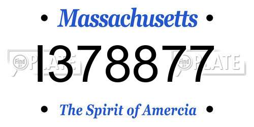 I378877 Massachusetts License Plate