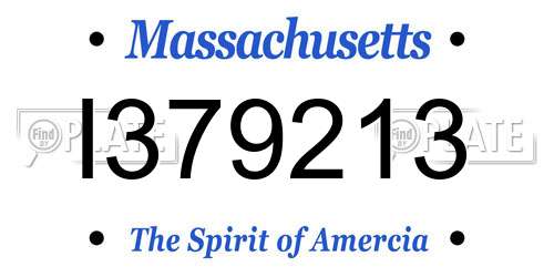 I379213 Massachusetts License Plate
