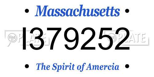 I379252 Massachusetts License Plate