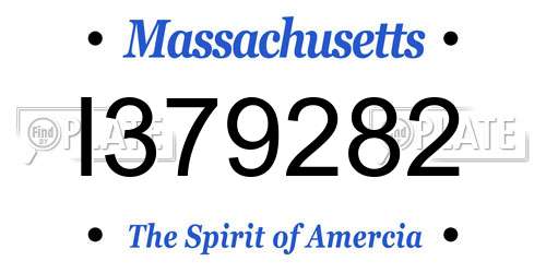 I379282 Massachusetts License Plate