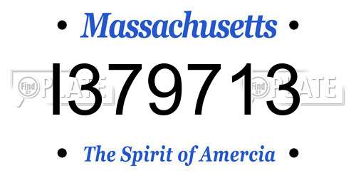 I379713 Massachusetts License Plate
