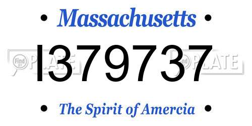 I379737 Massachusetts License Plate