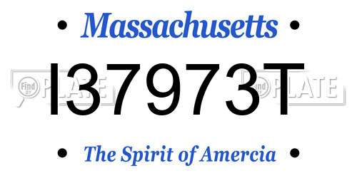 I37973T Massachusetts License Plate