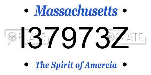 I37973Z Massachusetts License Plate