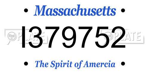I379752 Massachusetts License Plate