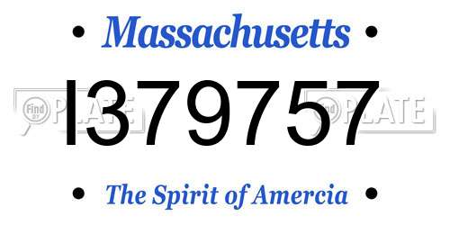 I379757 Massachusetts License Plate