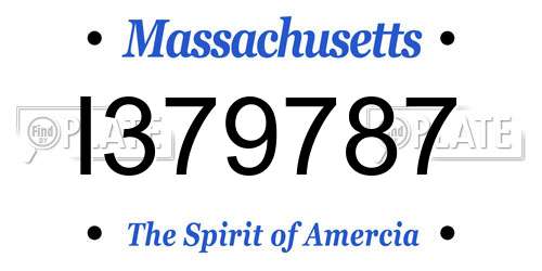I379787 Massachusetts License Plate