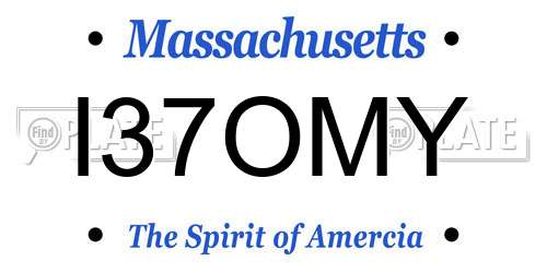 I37OMY Massachusetts License Plate