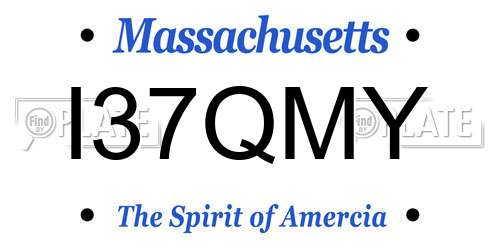 I37QMY Massachusetts License Plate