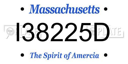 I38225D Massachusetts License Plate
