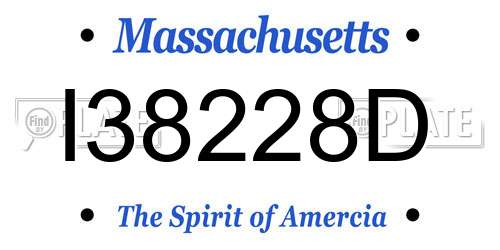 I38228D Massachusetts License Plate