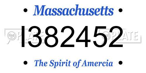 I382452 Massachusetts License Plate