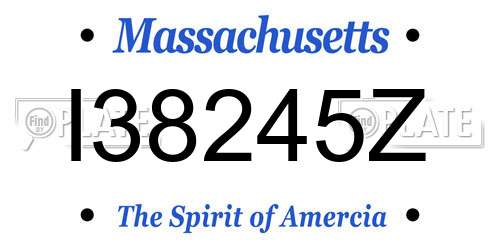 I38245Z Massachusetts License Plate