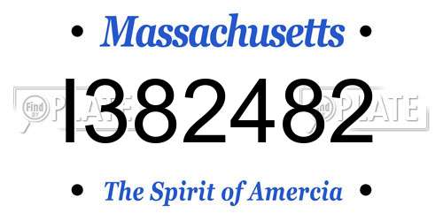 I382482 Massachusetts License Plate
