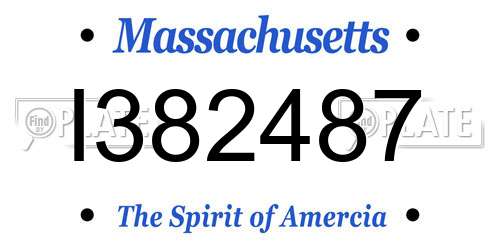 I382487 Massachusetts License Plate