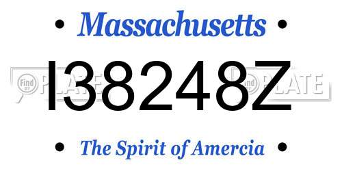 I38248Z Massachusetts License Plate
