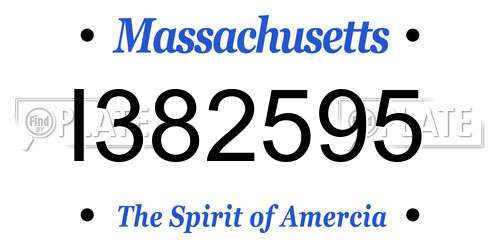 I382595 Massachusetts License Plate