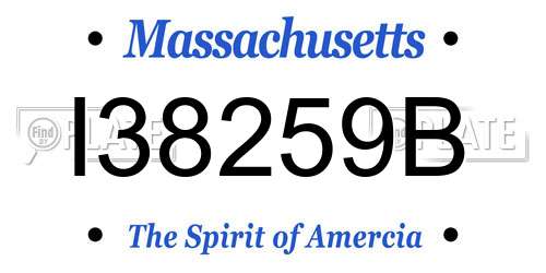 I38259B Massachusetts License Plate