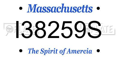 I38259S Massachusetts License Plate