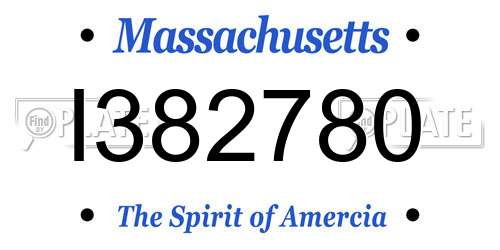 I382780 Massachusetts License Plate