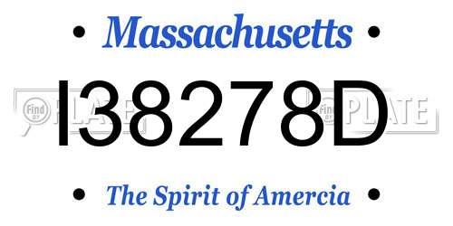 I38278D Massachusetts License Plate