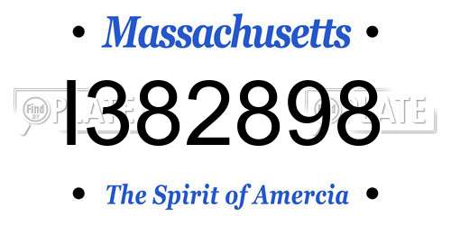 I382898 Massachusetts License Plate