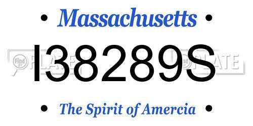 I38289S Massachusetts License Plate