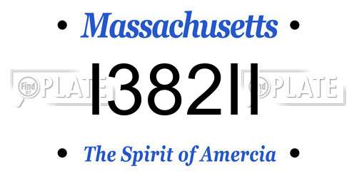 I382II Massachusetts License Plate