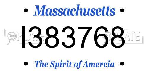 I383768 Massachusetts License Plate