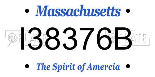 I38376B Massachusetts License Plate
