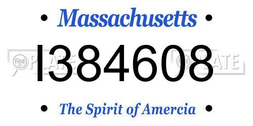 I384608 Massachusetts License Plate
