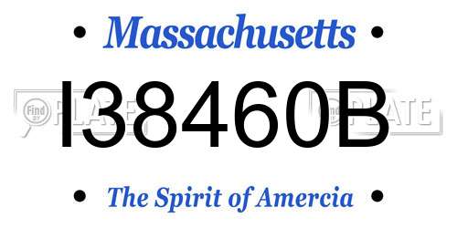 I38460B Massachusetts License Plate