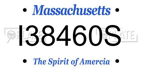 I38460S Massachusetts License Plate