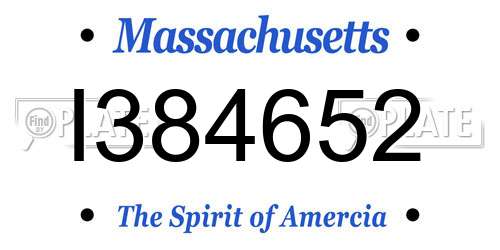 I384652 Massachusetts License Plate
