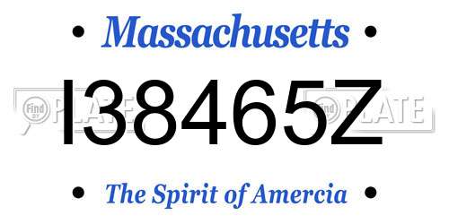 I38465Z Massachusetts License Plate