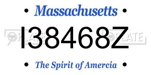 I38468Z Massachusetts License Plate